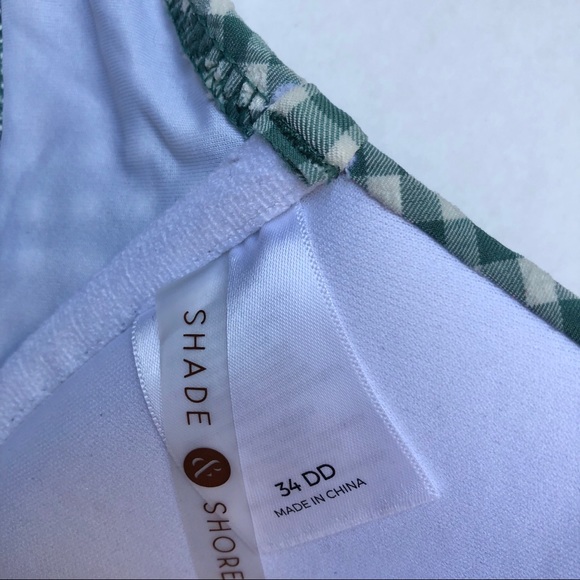 Shade & Shore Green Triangle Seersucker Bikini Top - Picture 3 of 6